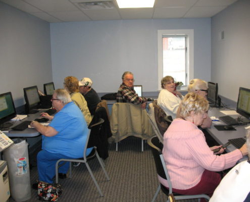 Seniors Learning Computer Skills